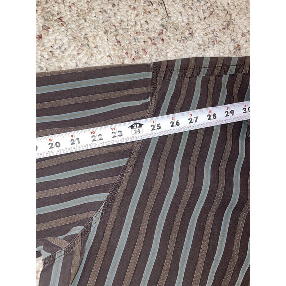 The North Face Mens Cotton LS Button Down Brown Teal Striped Casual Shirt XL - Picture 11 of 13